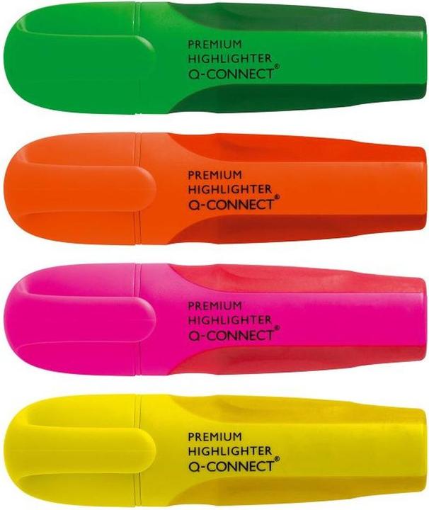 Q-Connect Textmarker Premium 4er sortiert (Mehrfarbig, 5 mm, 4 x)