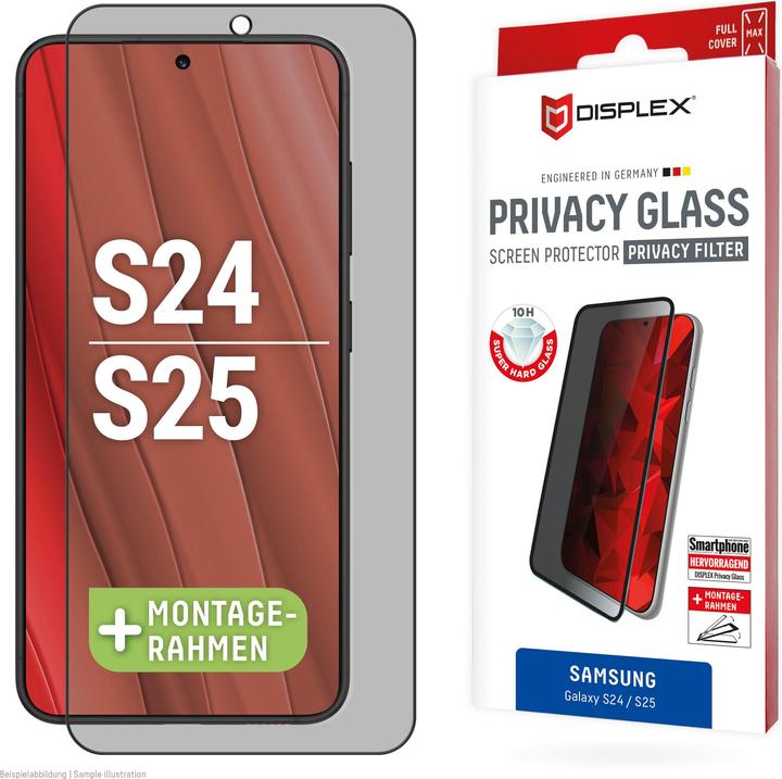 Produktbild Displex Real Glass, Privacy Full Cover Panzerglas (1 Stück, Samsung Galaxy S24, Samsung Galaxy S25)