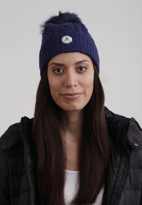 Actual product image Cash-Mere Kaschmir Mütze mit Zopfmuster und Bommel (One size)