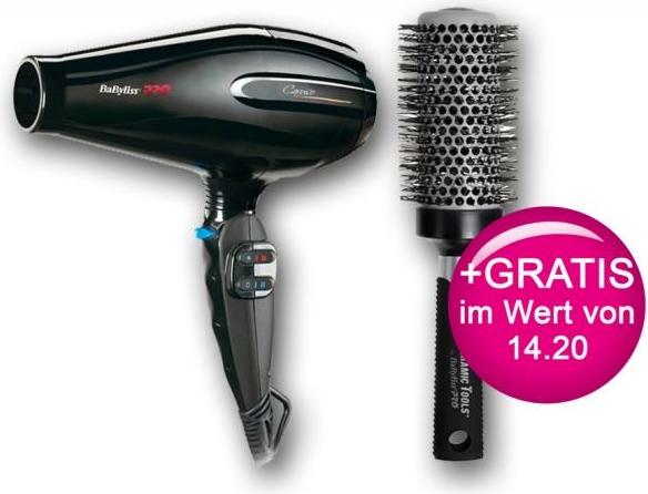 Produktbild BaByliss Pro Föhn Caruso inkl. gratis Keramik Rundbürste 42 mm
