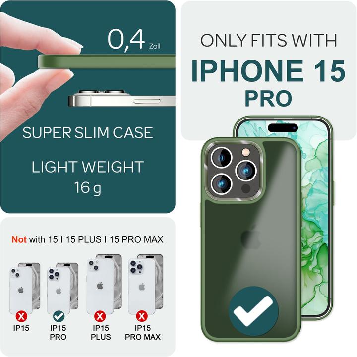 Actual product image Nalia Hybrid Sleeve Matt Transparent Frosted (Apple iPhone 15 Pro)