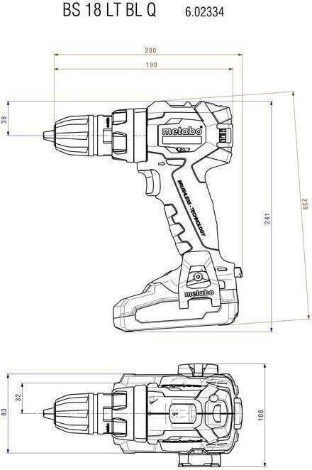 Productafbeelding Metabo BS 18 LT BL Q (Oplaadbare batterij)