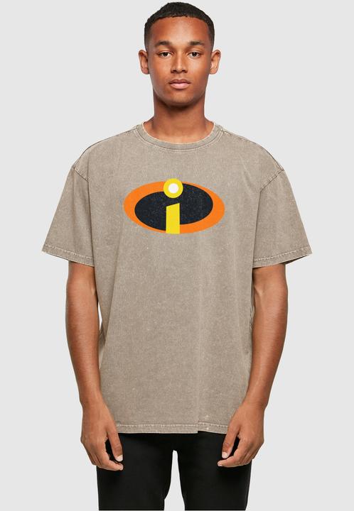 Actual product image Absolute Cult The Incredibles 2 - Costume Logo Acid Washed Oversized Tee - 114289 (L)