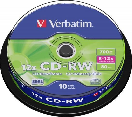 Actual product image Verbatim CD-RW, 700MB, 12x, pack of 10 (10 x)