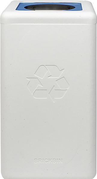 Produktbild ReinigungsBerater Mülltrennsystem BrickBin Papier Behälter weiss blau 65 L integrierte Beutelhalterung, aus recyceltem (65 l)