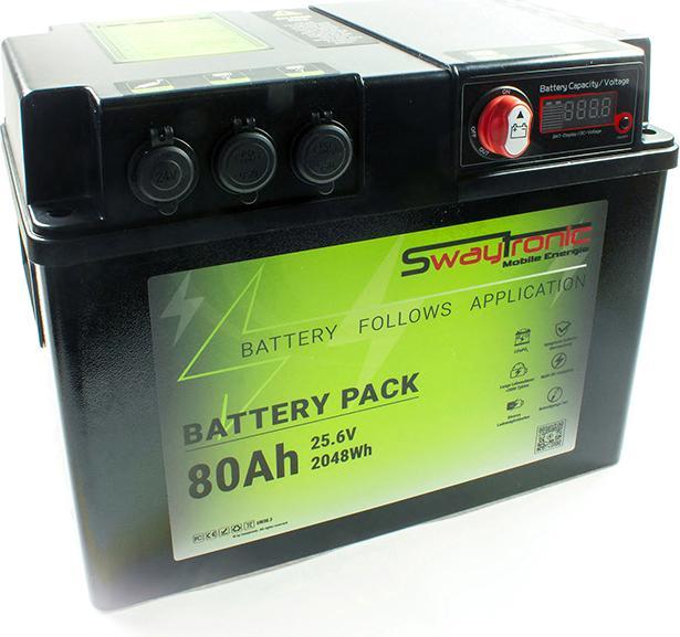 Swaytronic Pack de batteries 80Ah 25.6V (25.60 V, 80 Ah)