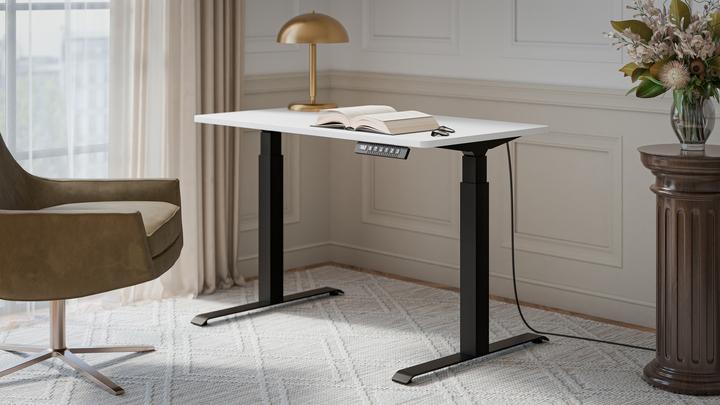 Actual product image Cama Desk with electric height adjustment MOON 121x67x72-120 Black/White