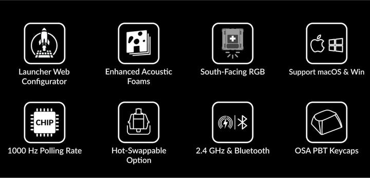 Image du produit Keychron K4 Max (US, Filaire, Sans fil)