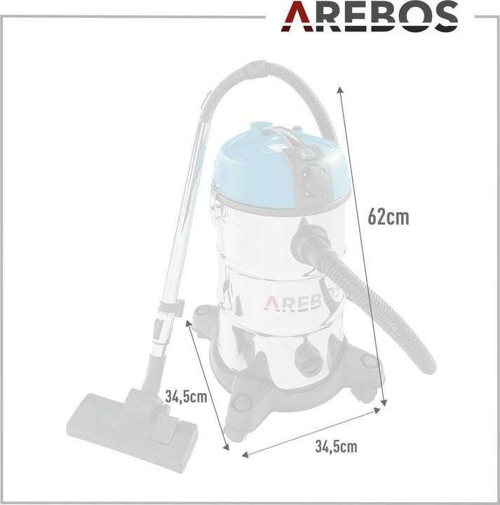 Actual product image Arebos Industrial vacuum cleaner 5IN1 - 30 L Blue (Wet dry vacuum cleaner)