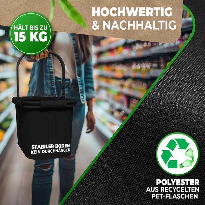 Actual product image Cottara Stabiler Einkaufskorb mit Innentasche und Frontfach