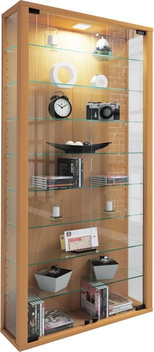 Actual product image VCM Collection wall display case wood glass Vitrosa Maxi (59 x 18 x 114 cm)