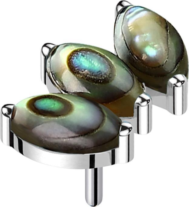 Immagine prodotto Star Piercing Argento senza fili tre ovali abalone (Organico, senza ottone, Titanio G23)