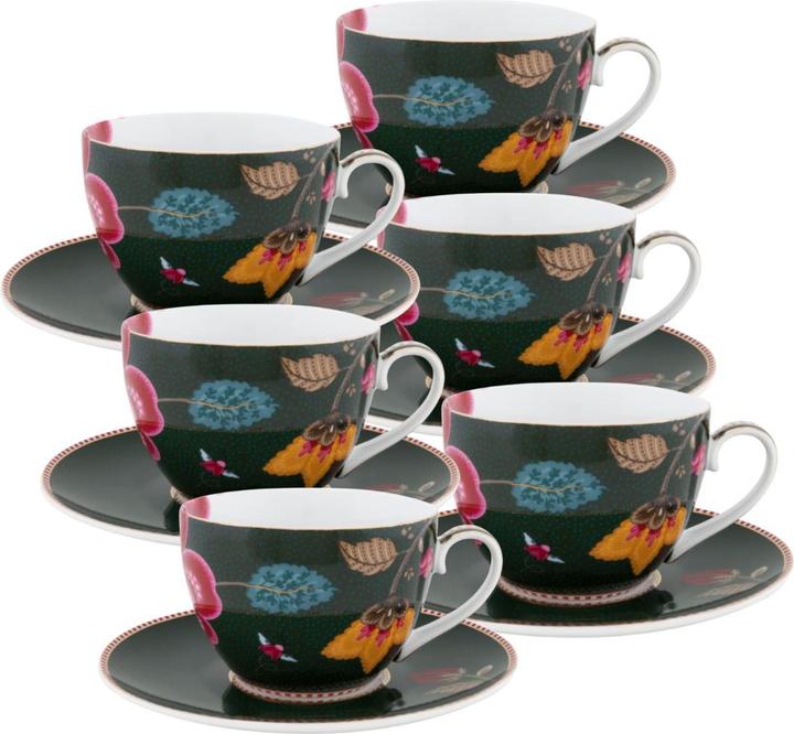 Produktbild PIP Studio Fantasy Green Tasse mit Untertasse 280ml Set6 (280 ml, 6 x)