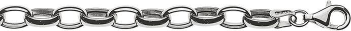 Natsumi Schmuck Halskette Weissgold 18K/750 Anker oval halbmassiv 6mm (750/18 K Weissgold)