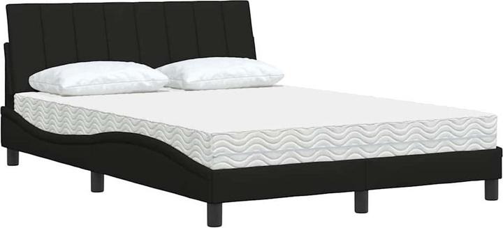 Produktbild VidaXL Bett mit Matratze Schwarz 140x200 cm Stoff Schlafzimmermöbel Bettrahmen (140 x 200 cm)