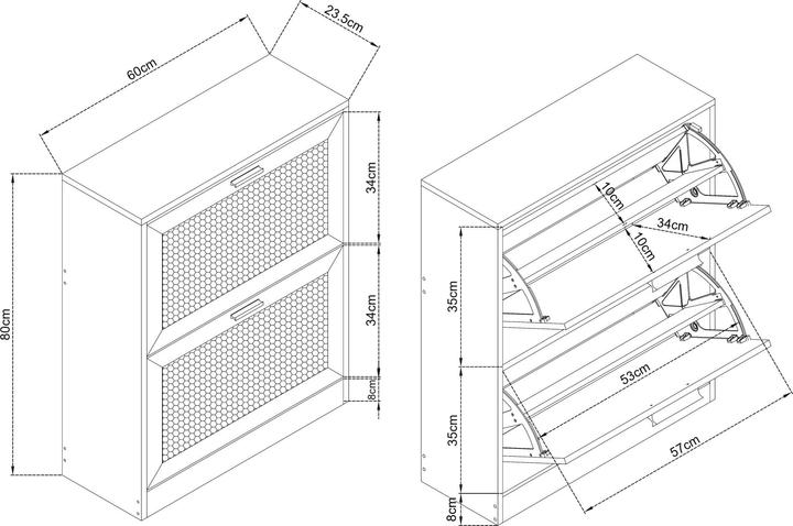 Actual product image En.Casa Buxton (60 x 23.5 x 80 cm)