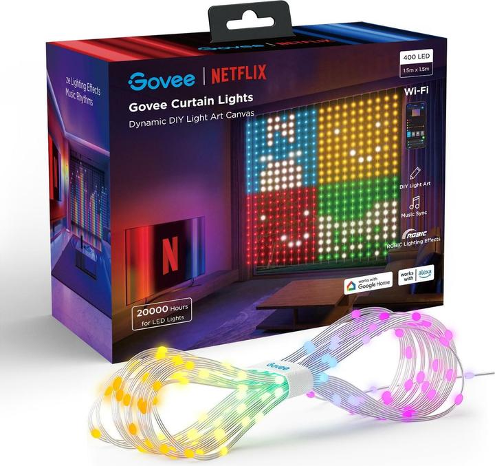 Govee Curtain Lights (RGB, 150 cm, Outdoor)