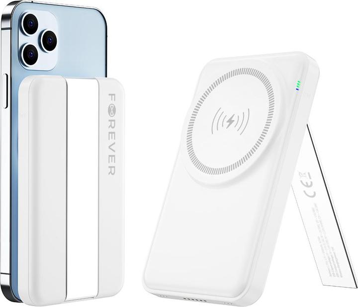 Actual product image Forever MACS-100 magnetic wireless charging station with power bank white 5in1 (20 W)