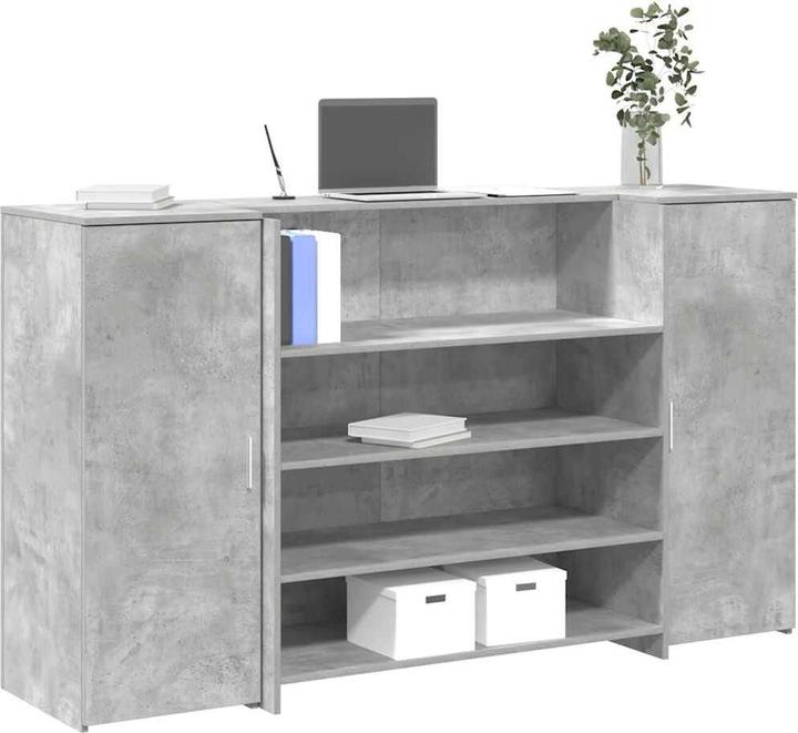 Image du produit VidaXL Comptoir d'accueil gris béton 180x50x103,5 cm bois composite Comptoir d'accueil