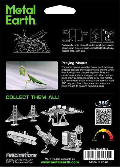 Actual product image Metal Earth Praying Mantis (Praying Mantis)