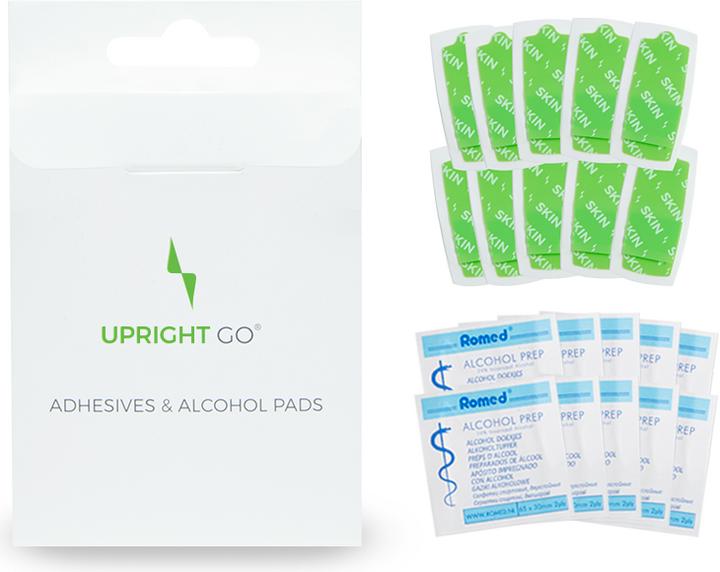 Upright GO Klebestreifen und Alkoholpads