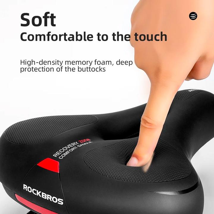 Actual product image Rockbros AQ-6090R bicycle saddle - black and red