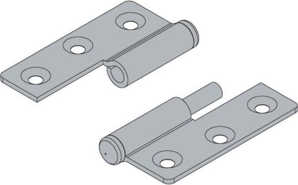 Produktbild Hettich Mbelband links, vernickelt 50x40 mm, 2 Stck fr innenliegende Tren und Fenster