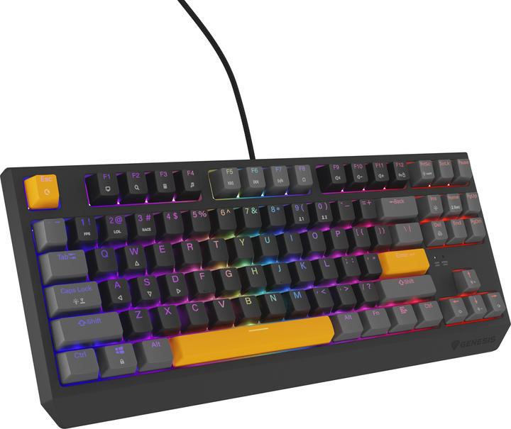Actual product image Genesis Thor 230 TKL Anchor Gray Positive RGB Outemu Red (US, Cable)
