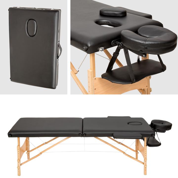 Produktbild tectake 2 Zonen Massageliege-Set Freddi mit 5cm Polsterung, Rollen und Holzgestell