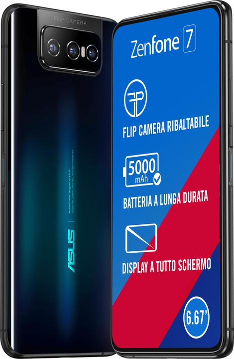 Immagine prodotto ASUS Zenfone 7 (128 GB, Aurora Black, 6.67", Doppia SIM, 64 Mpx, 5G)
