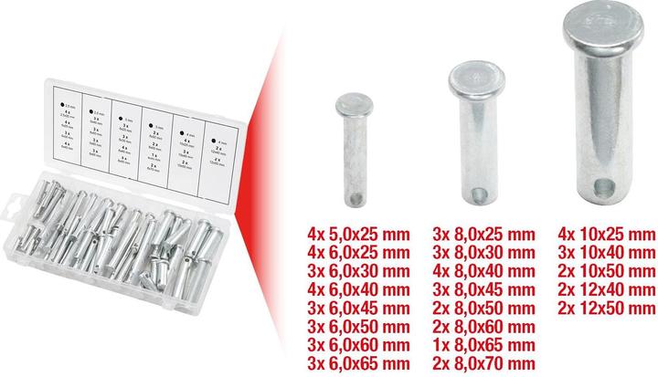 Actual product image KS Tools Assortment of safety bolts, Ã˜ 5-12mm, 21 sizes, 60 pcs.