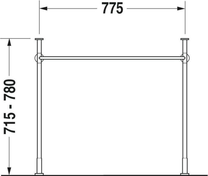 Produktbild Duravit Metallkonsole VERO höhenverst. +50mm chr f WT 032985 (80.5 x 45.5 x 78 cm)