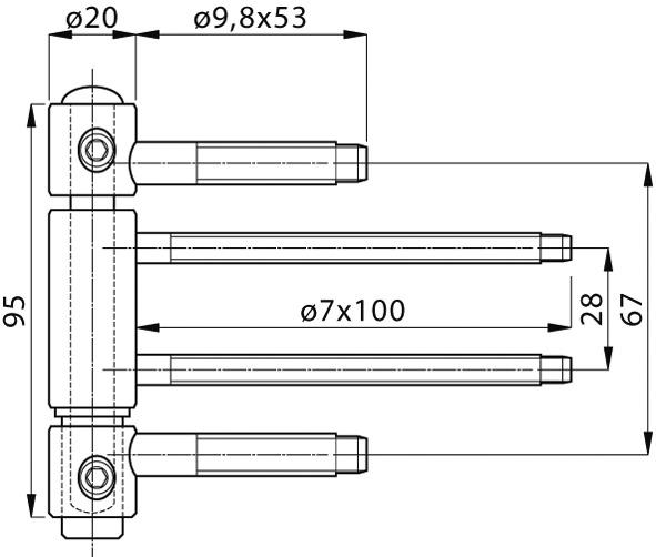 Image du produit Anuba Paumelles de porte d'entrée Top 320 Lift EI30