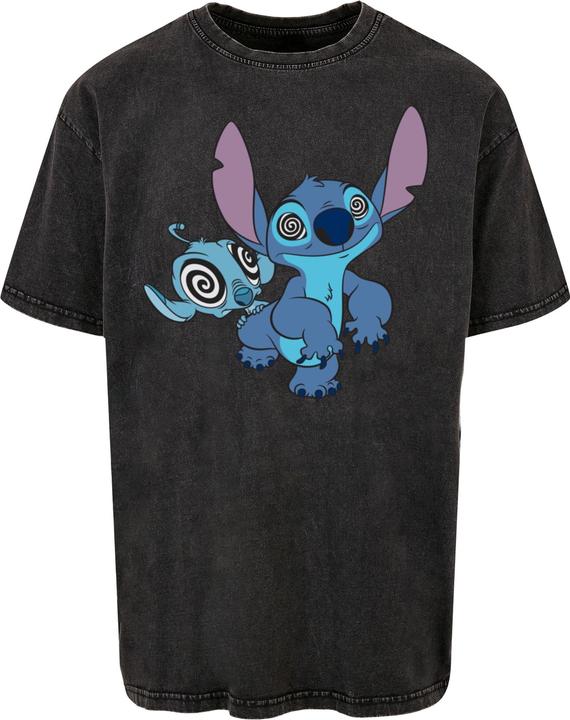 Actual product image Absolute Cult Lilo And Stitch - Hypnotised Acid Washed Oversize Tee - 115317 (XL)