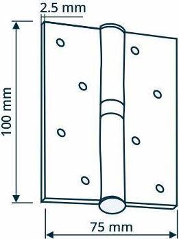 Produktbild Haushalt HINGE DOOR 100X75X2.5 PB BRASS-PLATE