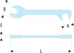 Actual product image Facom 7mm Open End Wrench Hinged at 15& 75 (7 mm)