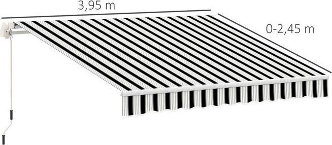 Produktbild Swisshandel24 Balkonmarkise, 3,95x2,45x3,50 m, UV-beständig, für alle Oberflächen, mit Handkurbel, Alu, Polyester (2.45 m)