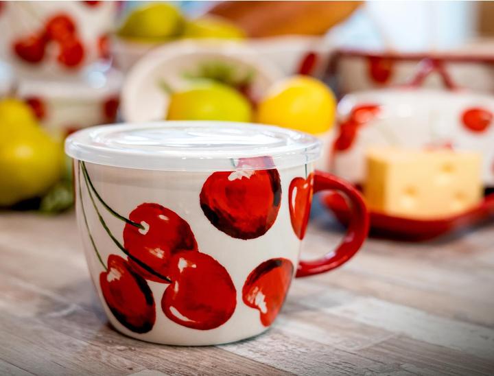 Produktbild neuetischkultur Suppentasse 0,5 Liter mit Deckel Cherry (1 x, 13 cm)