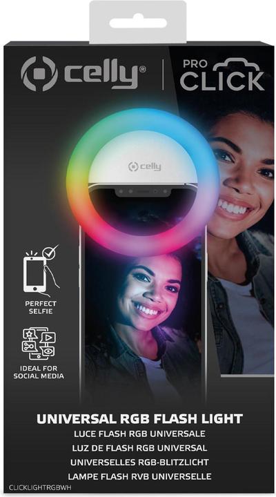 Immagine prodotto Celly CLICKLIGHTRGBWH luce di pannello a LED Rotondo Batteria (Anello di luce)