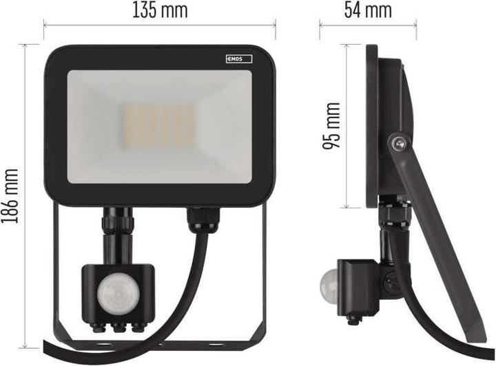 Produktbild Emos LED Flutlicht PROFI mit Bewegungsmelder, 20W neutralweiss (2200 lm, IP65)