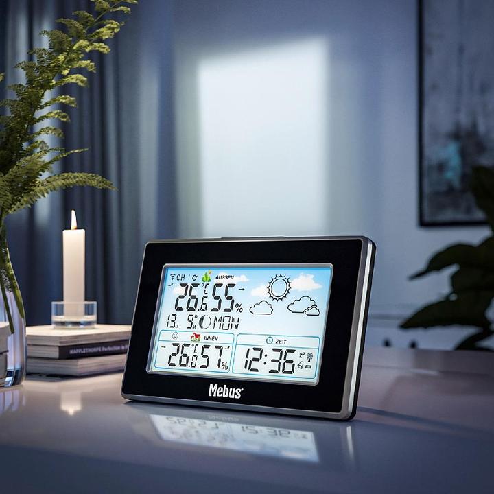 Image du produit Mebus Station météo numérique sans fil avec capteur radio et prévisions météorologiques