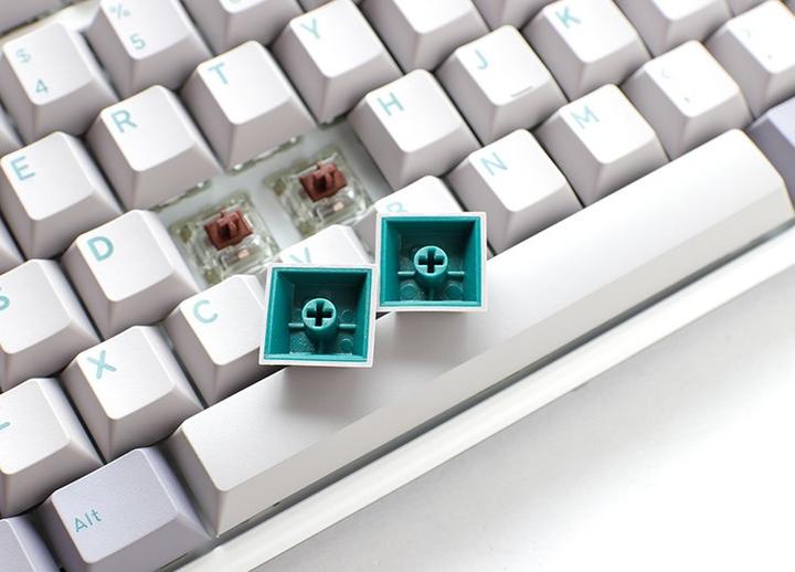 Actual product image Ducky One 3 Mist Grey TKL Gaming Keyboard, RGB LED - MX-Speed-Silver (US) (US, Cable)