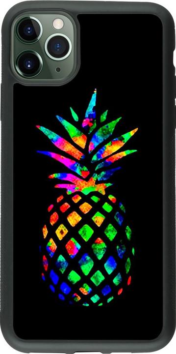 Actual product image PhoneLook Coque Silicone rigide noir Pineapple Multi-colors (Apple iPhone 11 Pro Max)