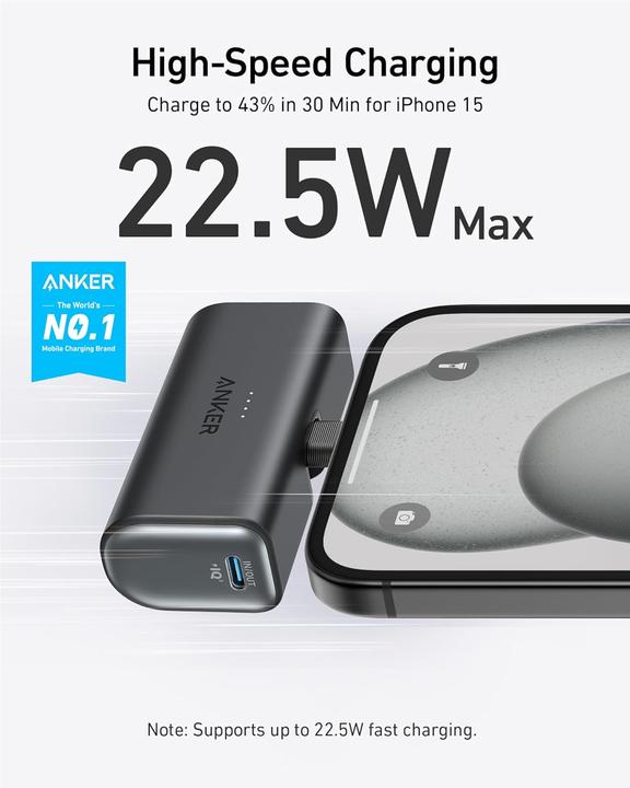 Produktbild Anker Powerbank mit USB-C Stecker (5000 mAh, 22.50 W)