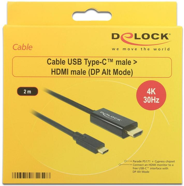 Actual product image Delock USB Typ C — HDMI (Typ A) (2 m, HDMI, USB Type C)