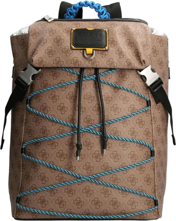 Actual product image Guess Salameda, Polyester, Textile Backpack, Light Brown, Laptop Compartim