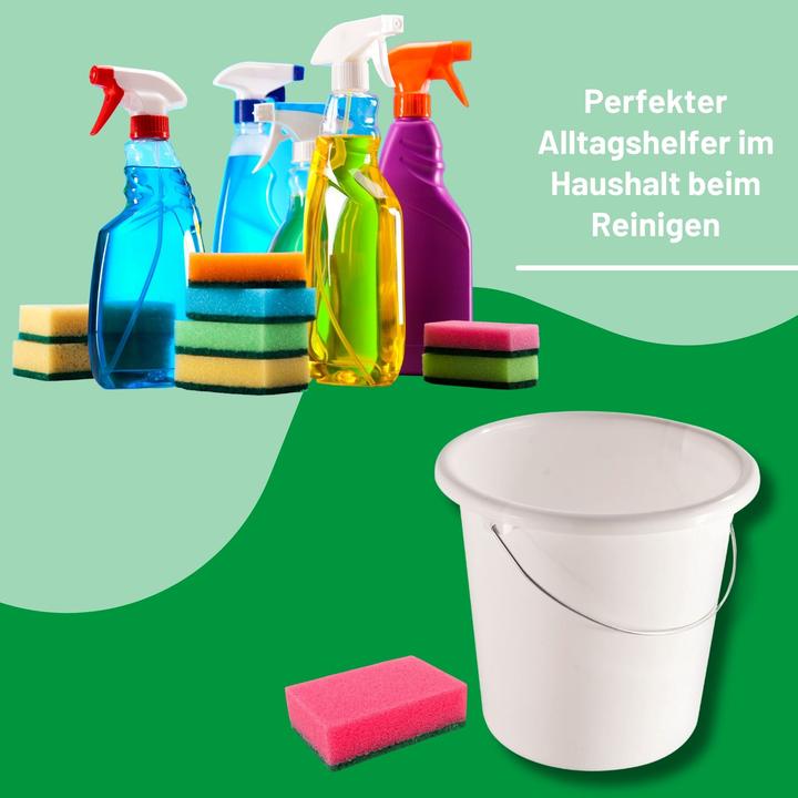 Produktbild Novaliv 5 Stück Eimer 10L Weiss mit Masseinteilung - Putzeimer 10 Liter? 28,5 cm Praktischer Allround (5 Stk.)
