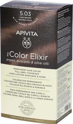 Apivita My Color Elixir Haarfärbemittel 535 Light Golden Chestnut Mahogany 75 Ml (535 Light Golden Chestnut Mahogany)