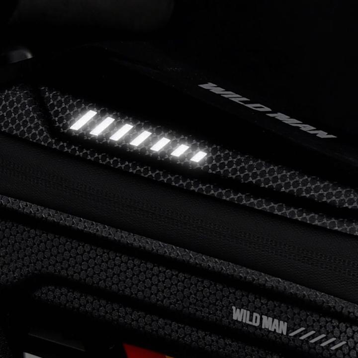Actual product image Wildman Bicycle accessory traveling bag for bike frame with zipper 1L ES5 black (1 l, Luggage carrier bag)
