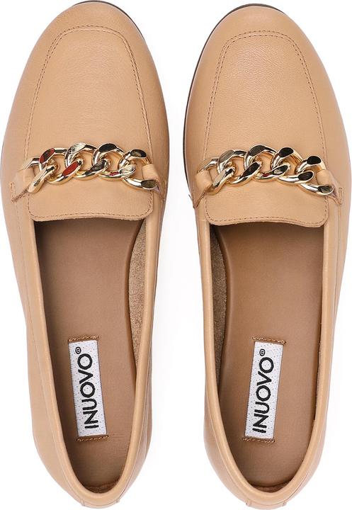 Actual product image Inuovo The fashionable slip-on shoe made from high-quality leather and a decorative link chain on the (41)